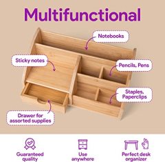 Medium Bamboo Caddy Desk Organizer