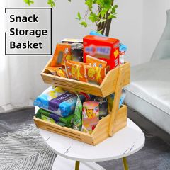 2 Tier Bamboo Fruit Basket for Kitchen