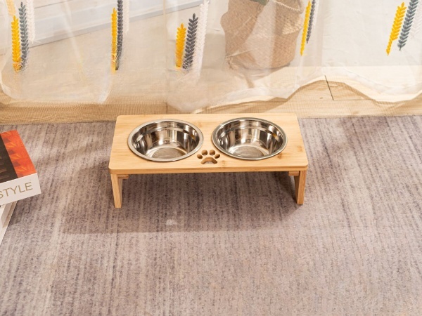 Bamboo Raised Dog Bowl