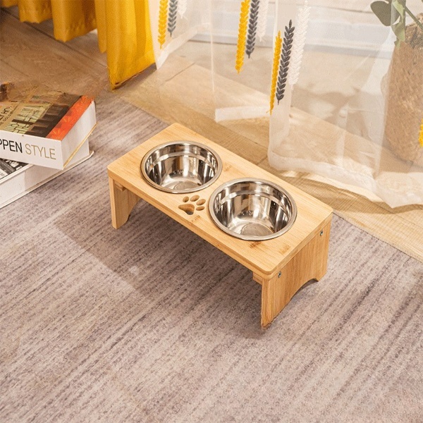 Bamboo Raised Dog Bowl