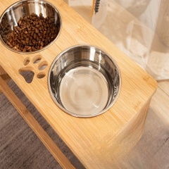 Bamboo Raised Dog Bowl