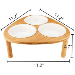 Ceramic Dog Bowl with Bamboo Stand