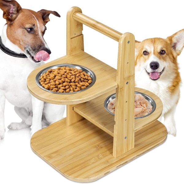 Adjustable Raised Dog Bowls with Non-Skid Feet