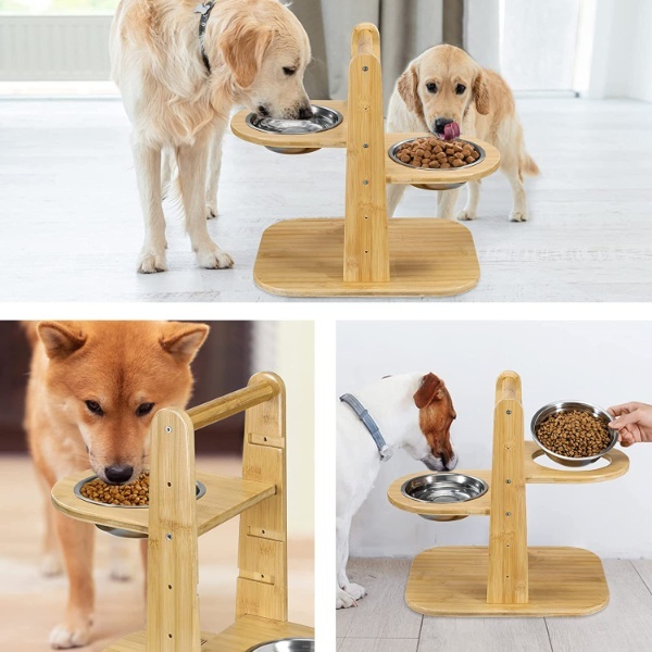 Adjustable Raised Dog Bowls with Non-Skid Feet