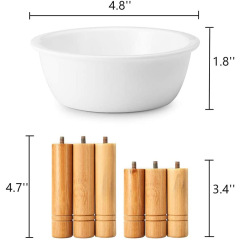 Ceramic Dog Bowl with Bamboo Stand