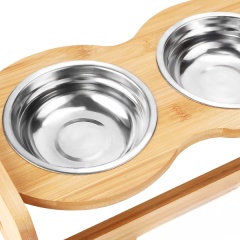 Elevated Dog Bowls with Mat-Adjustable Raised Dog Bowls Stand