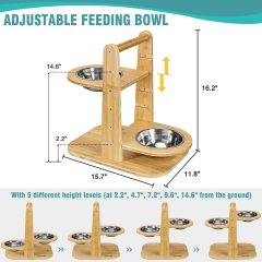 Adjustable Raised Dog Bowls with Non-Skid Feet