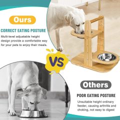 Adjustable Raised Dog Bowls with Non-Skid Feet