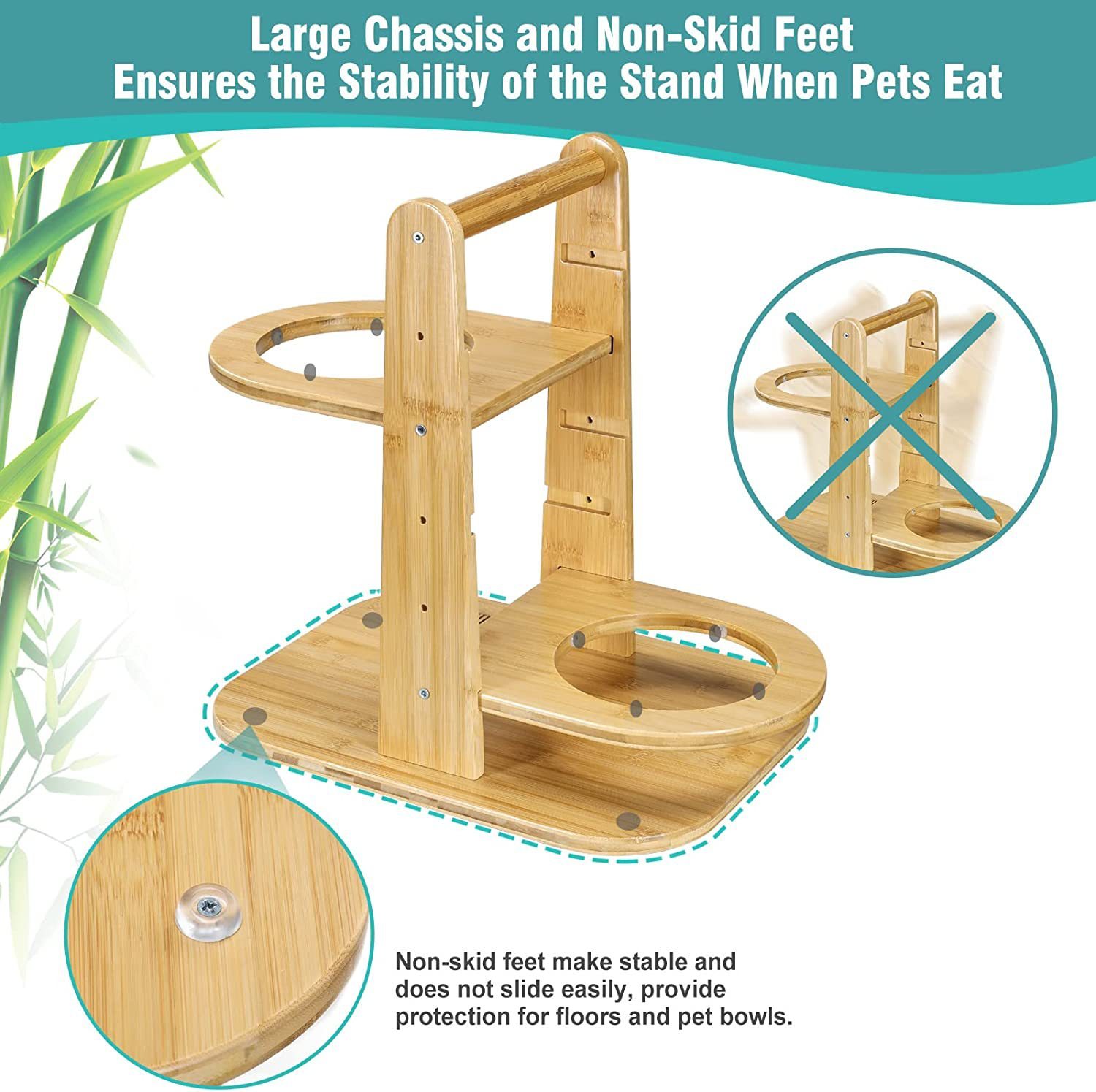 Adjustable Raised Dog Bowls with Non-Skid Feet