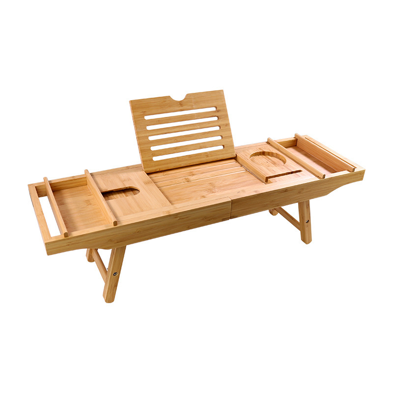 Bamboo Foldable Bathtub Tray Caddy Bathtub Tray Expandable