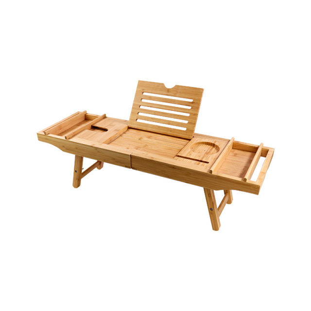 Bamboo Foldable Bathtub Tray Caddy Bathtub Tray Expandable