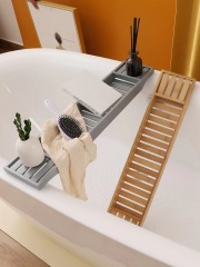 Simple Bamboo Bathtub Tray without extension