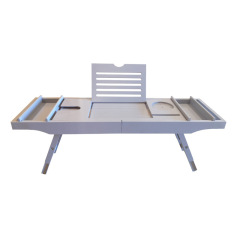 Gray Extendable Bath Tray for Bathtub