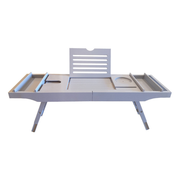 Gray Extendable Bath Tray for Bathtub