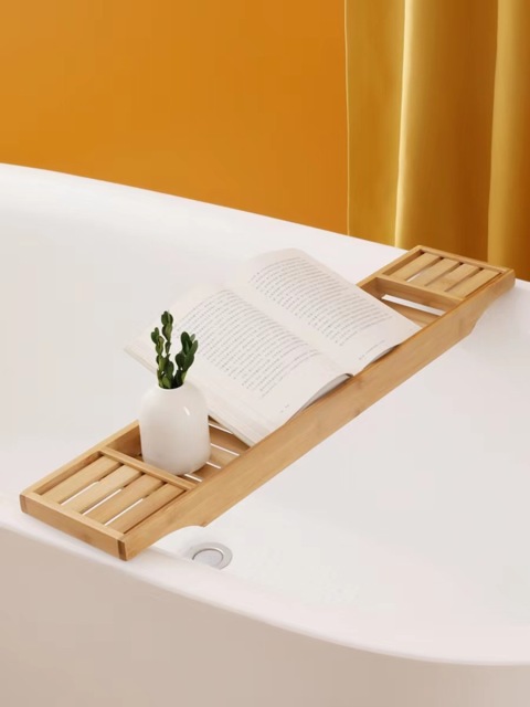 Simple Bamboo Bathtub Tray without extension