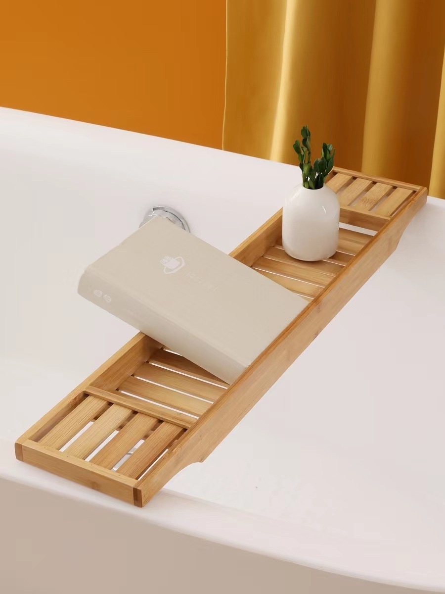 Simple Bamboo Bathtub Tray without extension