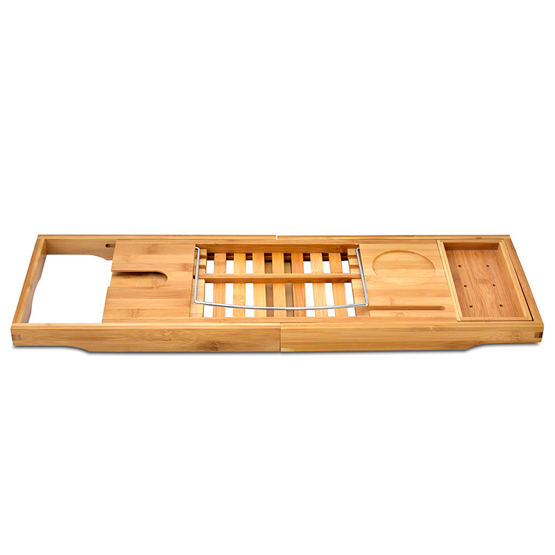Bamboo Adjustable Bathtub Caddy Tray