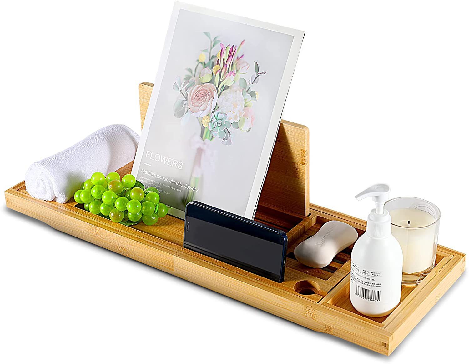 Premium Bamboo Bath Tray Table