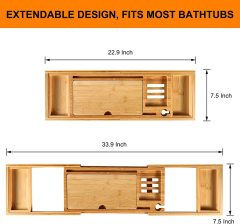 Premium Bamboo Bath Tray Table