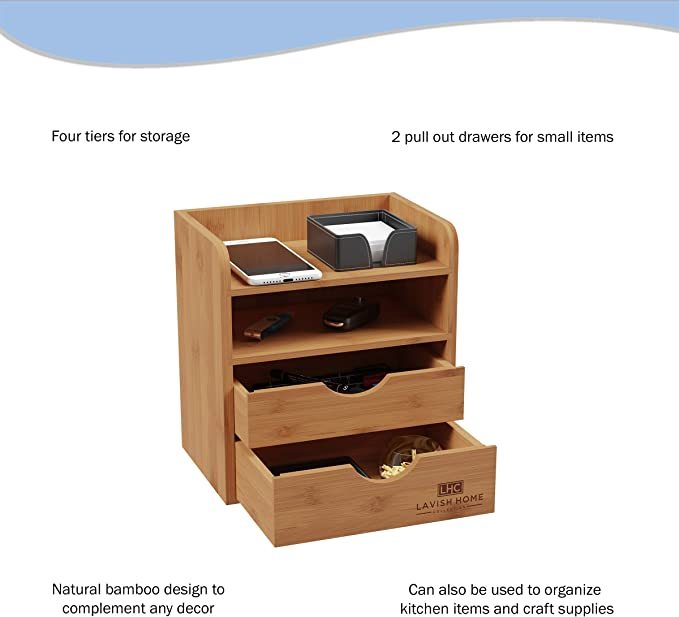 4-Tier Bamboo Desk Organizer
