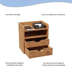 4-Tier Bamboo Desk Organizer