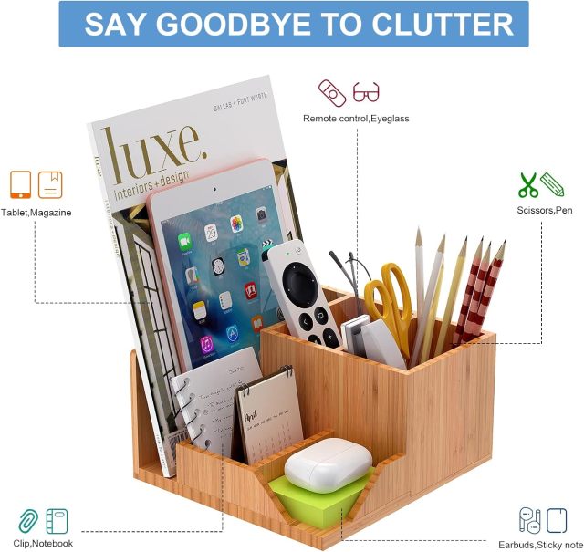 Bamboo Desktop Office Organizer