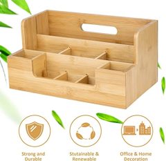 Bamboo Desk Organizers Set
