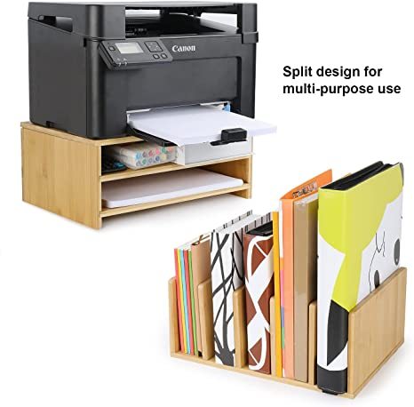 Bamboo Office Desk Accessories Workspace Organizer with Storage Drawers