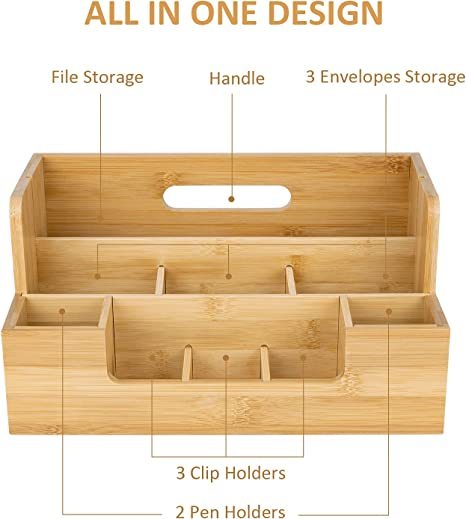 Bamboo Desk Organizers Set
