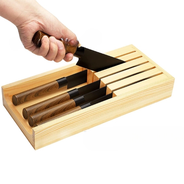 Knife Drawer Organizer Bamboo Insert Dock