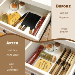 Knife Drawer Organizer Bamboo Insert Dock