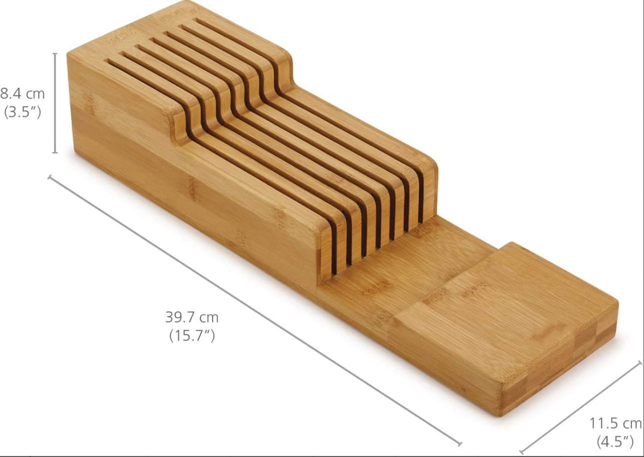 Kitchen Bamboo Knife Drawer Organizer Insert