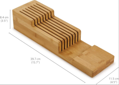 Kitchen Bamboo Knife Drawer Organizer Insert
