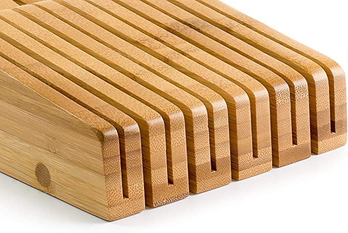 Bamboo Knife Drawer Organizer for Kitchen