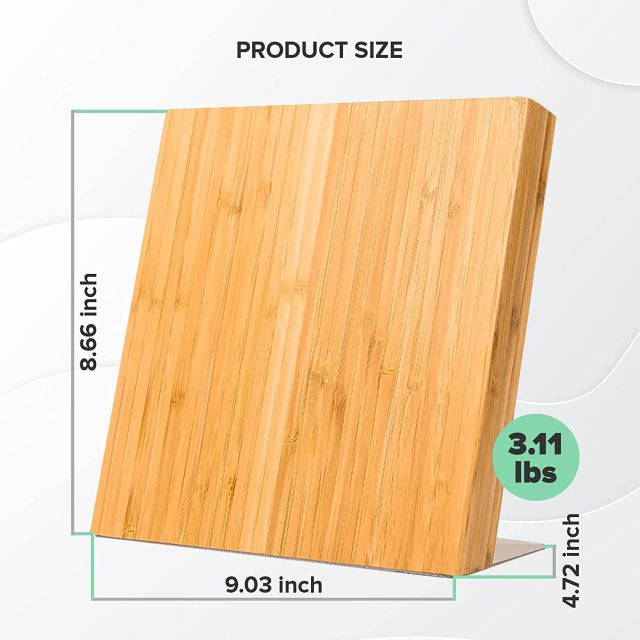 Magnetic Bamboo Knife Block