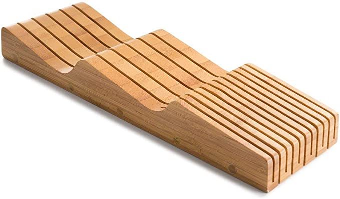 Bamboo Knife Drawer Organizer for Kitchen