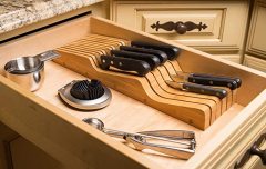 Bamboo Knife Drawer Organizer for Kitchen