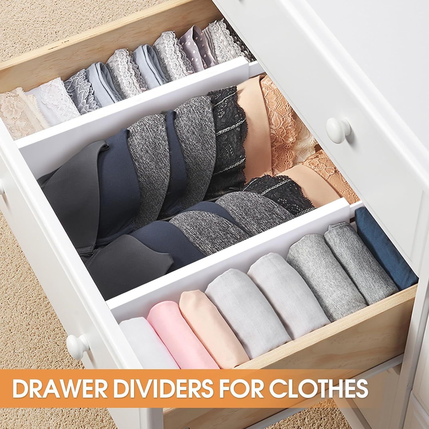 Bamboo Drawer Dividers Organizers