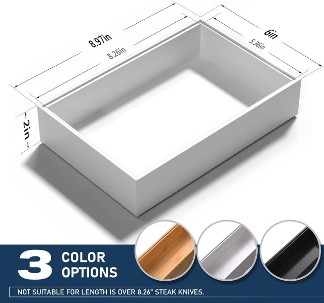 White Bamboo Drawer Organizer Kitchen Organization