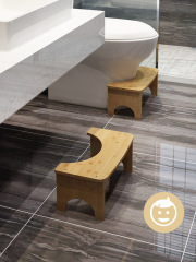 Toilet Stool Squat Adult Bamboo Poop Stool for Bathroom Adults