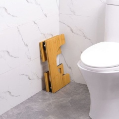 Bamboo 7 Inch Toilet Potty Stool Foldable Squat Stool Potty with Anti Slip Layer