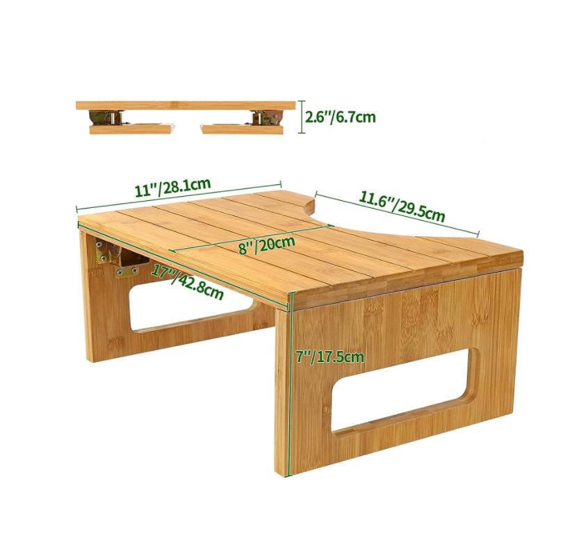 7Inch Foldable Bamboo Toilet Stool