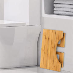 7Inch Foldable Bamboo Toilet Stool