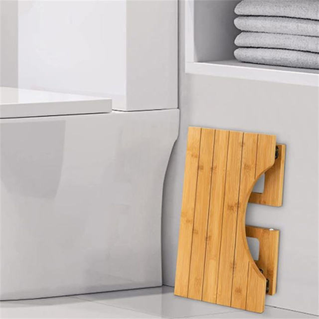 7Inch Foldable Bamboo Toilet Stool