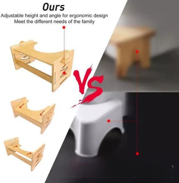 Bamboo 9" Poop Stool for Bathroom