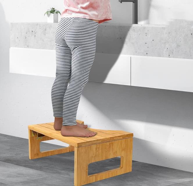 7Inch Foldable Bamboo Toilet Stool