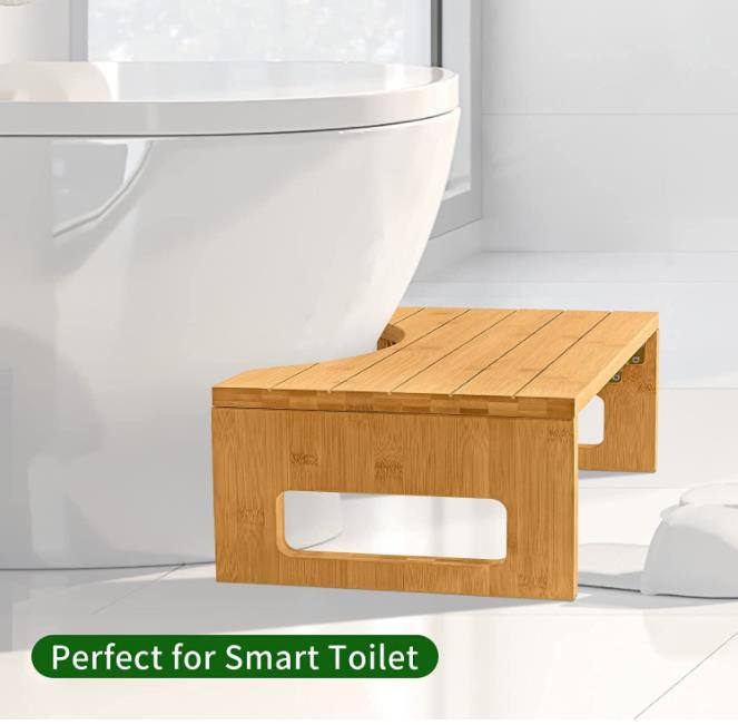 7Inch Foldable Bamboo Toilet Stool