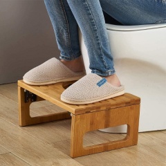 Bamboo 7 Inch Toilet Potty Stool Foldable Squat Stool Potty with Anti Slip Layer