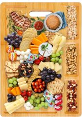SquareBamboo | Large Bamboo Cutting Board Set for Kitchen – 3 Piece with Handles – Wholesale Supplier