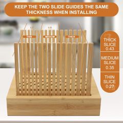 Bamboo Bread Slicer with Adjustable Width Bread Slicing Guides